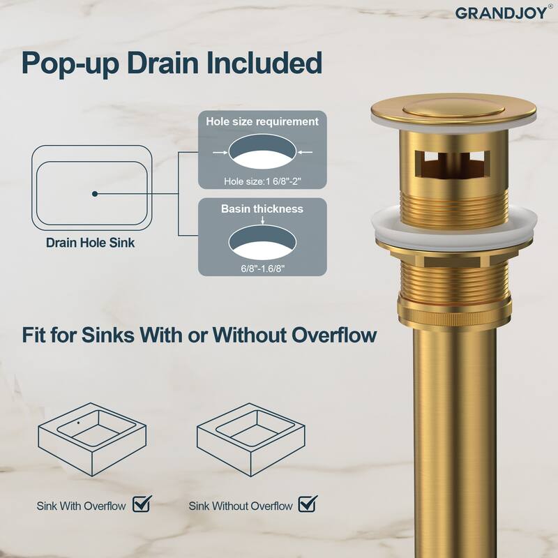 GRANDJOY High Arc Waterfall Widespread Bathroom Sink Faucet
