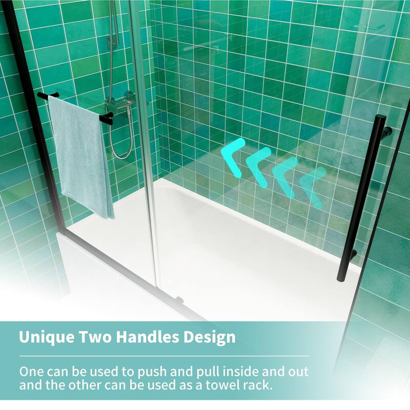 i-Homare 58-60" W x 62" H Sliding Tub Shower Door - 60"x62"