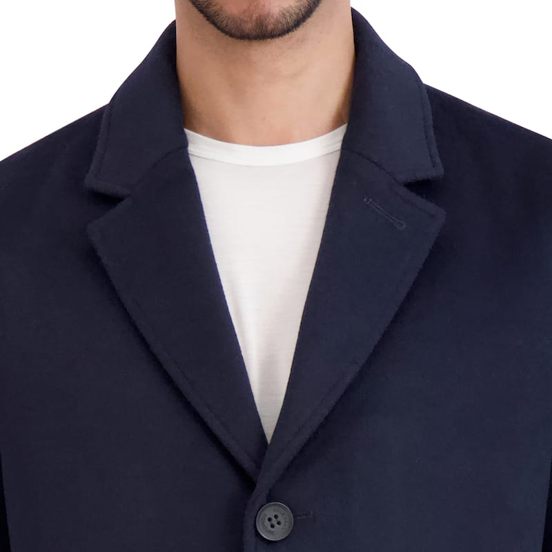 Cole Haan Men's Wool Blend Melton Coat - Navy - M