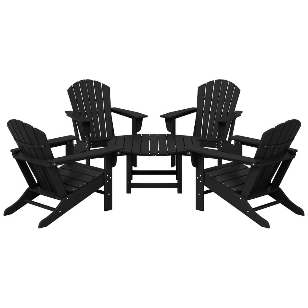 Altura Outdoor 5-Piece Adirondack Chair & Round Coffee Table Conversation Set