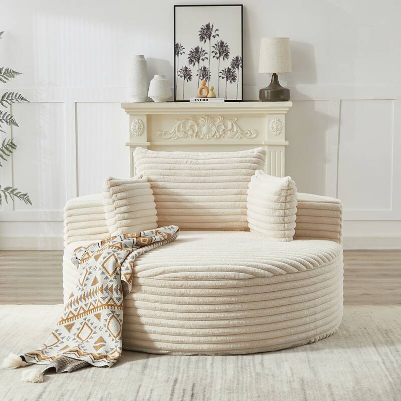 Corduroy Sponge single sofa,No Assembly Required