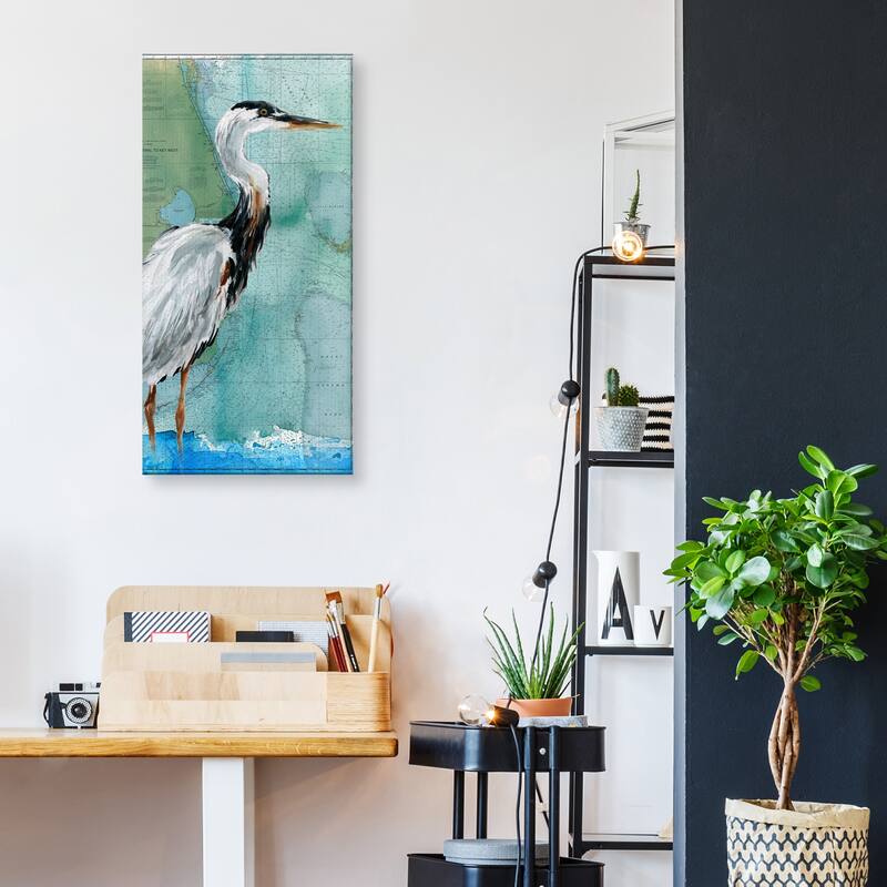 Key West Crane Canvas Art Print