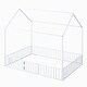 preview thumbnail 7 of 26, Full Size Metal House Bed with Fence, Roof and Door for Kids, Boys and Girls, Bedroom