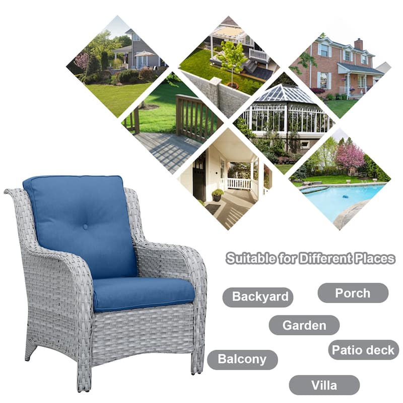 Gymojoy Outdoor Chairs with Ottoman Set of 4