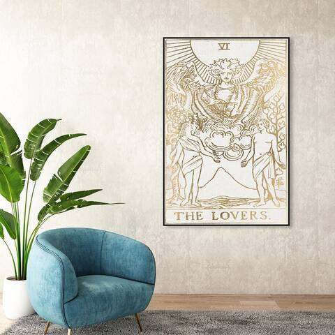 Oliver Gal 'The Lovers Tarot' Spiritual Gold Wall Art Canvas