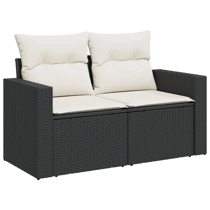 vidaXL Patio Sofa Set with Cushions Outdoor Furniture 8 Piece Poly Rattan