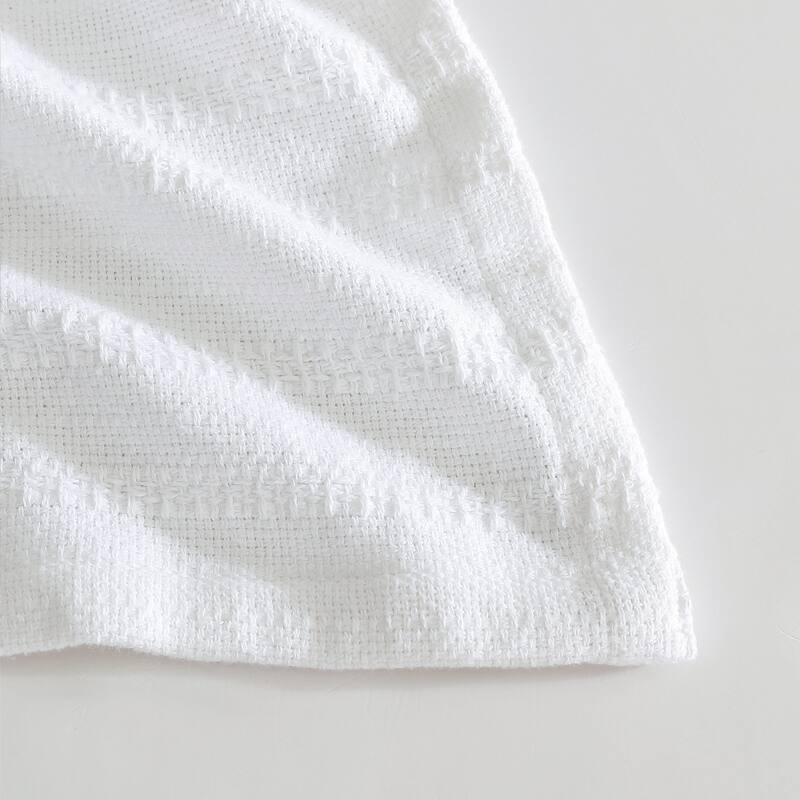 Eddie Bauer Variegated Weave Stripe Cotton Reversible Blanket
