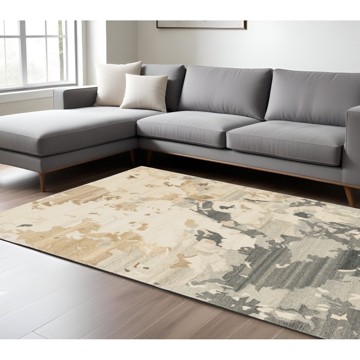 HomeRoots Miru Abstract Modern Rectangle Area Rug