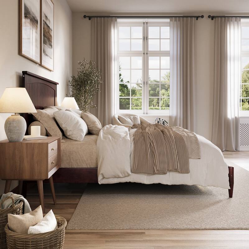 Naples Solid Wood Low Profile Platform Bed