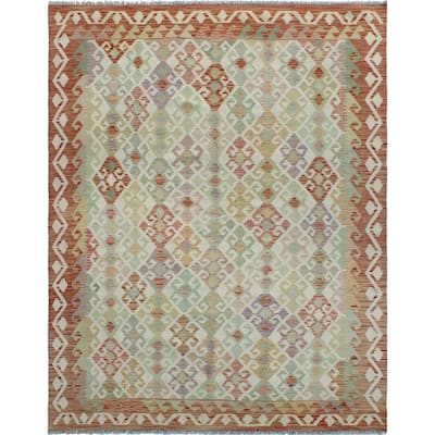 Sun Faded Flatweave Wadanhyl Rust/Ivory Rug - 5'8" x 8'1"