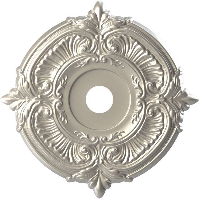 3 1/2" Inside Diameter - Attica Thermoformed PVC Ceiling Medallion - 22" Outside Diameter - Bright Coat Aluminum