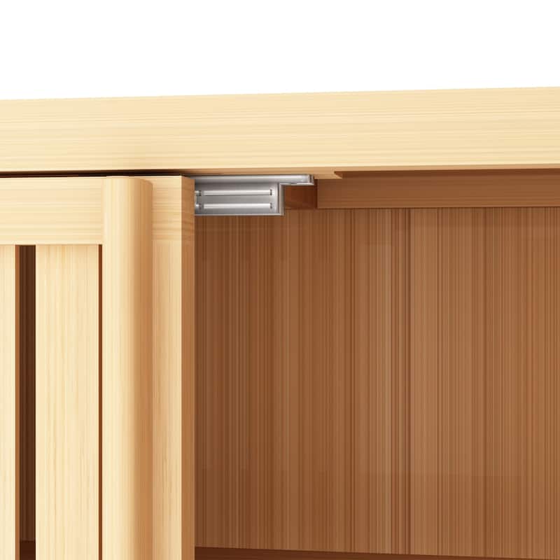 Large Capacity Bamboo Storage Cabinet Furniture for Bathroom Living Room with Shelves