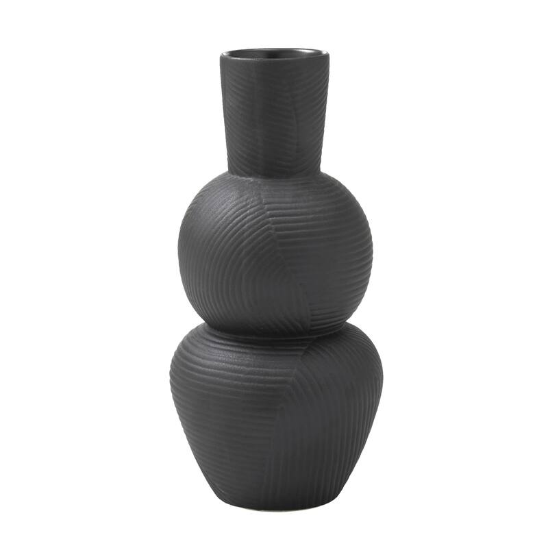 Renwil Icarus Indoor Ceramic Stoneware Vase, Matte Black