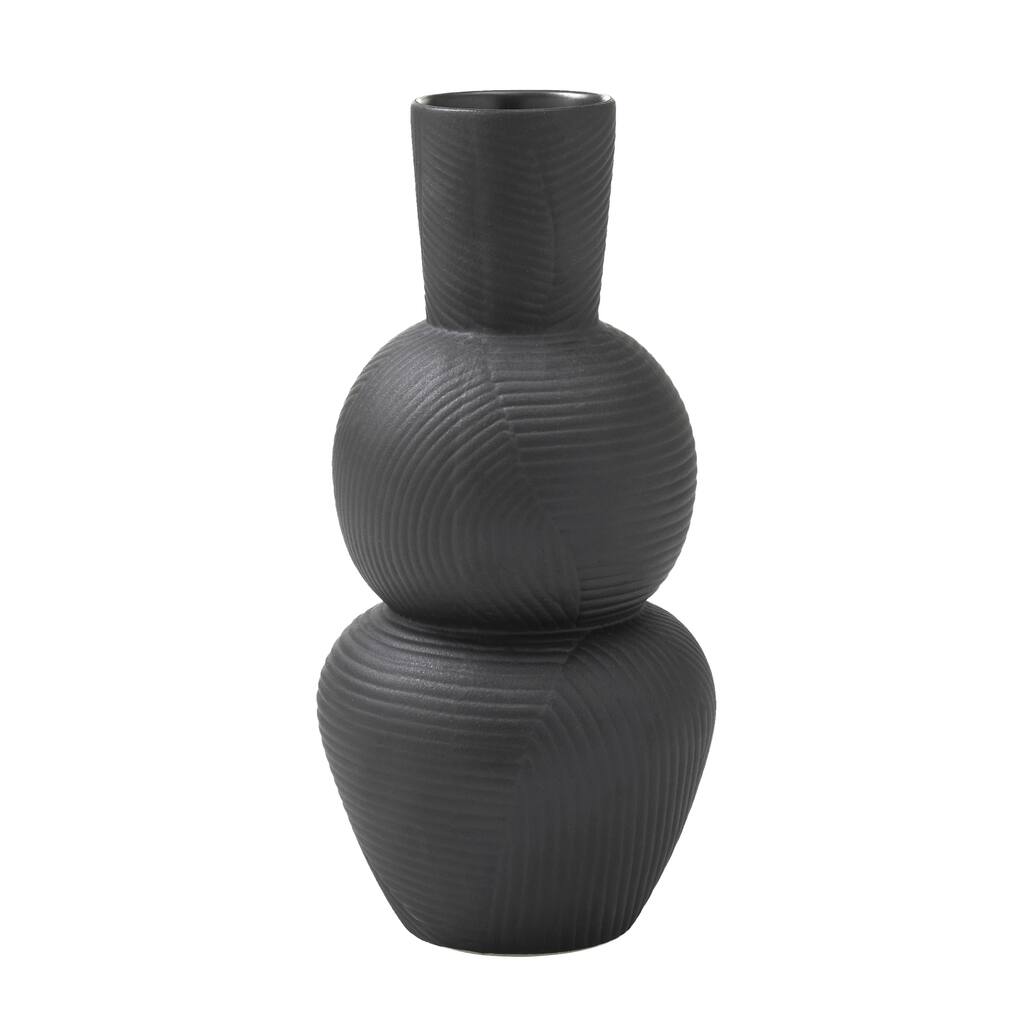 Renwil Icarus Indoor Ceramic Stoneware Vase, Matte Black