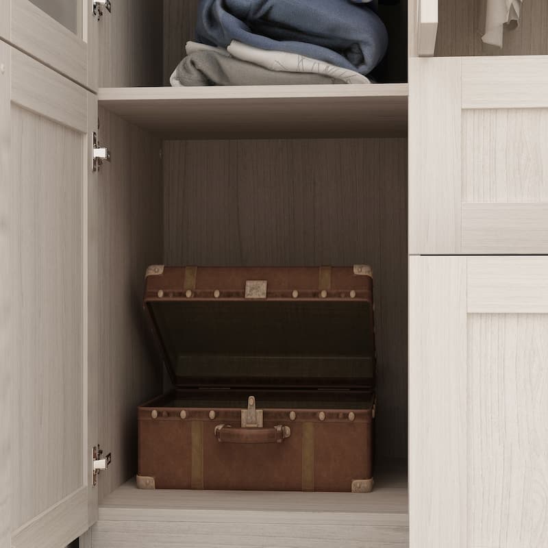 Combo Elegant Light Gray Wardrobe Modular Closet Configuration Armoire