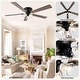 preview thumbnail 30 of 32, Cusp Barn 52/60" Farmhouse 5-Blade Flush Mount Indoor Standard Ceiling Fan with Remote Control and Clear Glass Shade