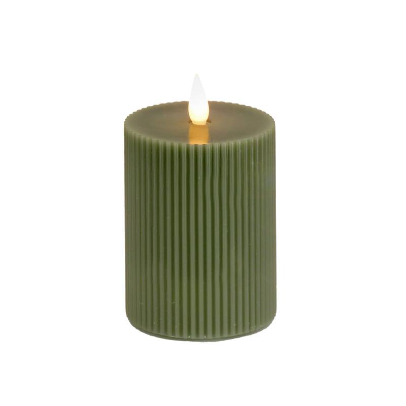 HGTV Home Collection Georgetown 6 in Real Motion Flameless Candle With Remote, Green LED - 6 in