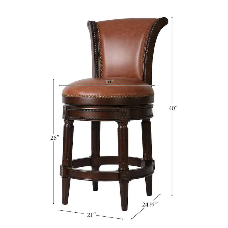Copper Grove Rijssen Counter-Height Wood Swivel Stool with Upholstered Seat