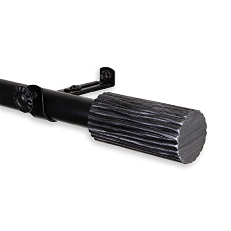 Tension Rod for Curtains, Mid-Century Decorative Window Rod, Adjustable, Black Finish, Home Decor - 48