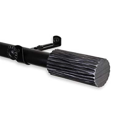 Tension Rod for Curtains, Mid-Century Decorative Window Rod, Adjustable, Black Finish, Home Decor - 48