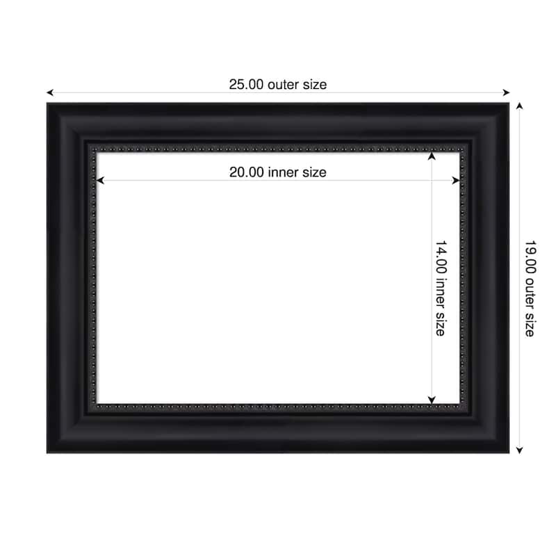 Amanti Art Astor Black Framed Dry Erase Magnetic Board - 25 x 19 in - Astor Black