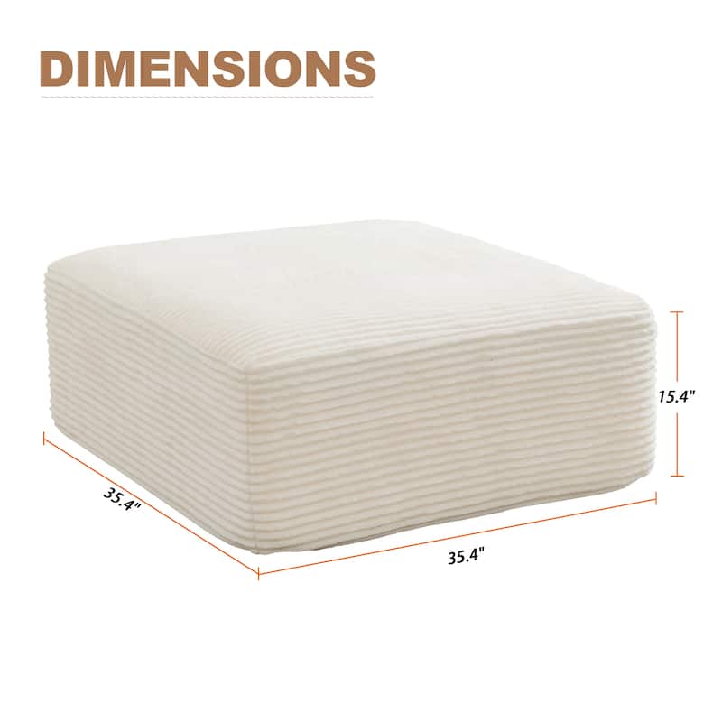 Modular Sectional Ottoman Corduroy Rectangle Footstool