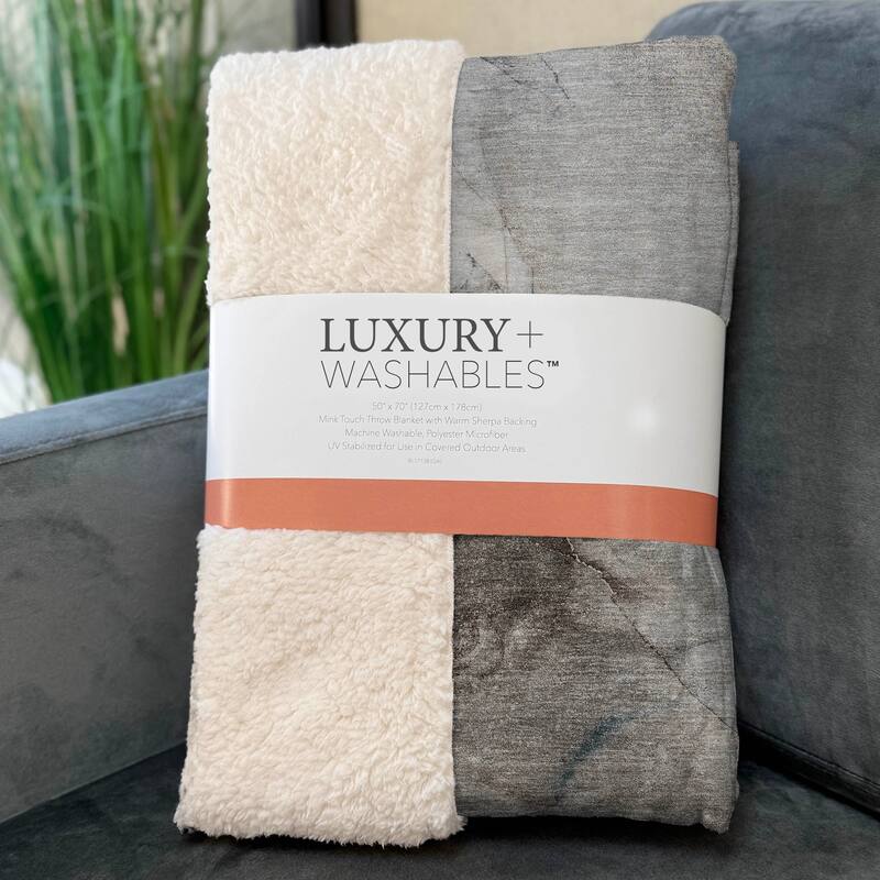 Premium Machine Washable Contemporary Sherpa Throw Blanket
