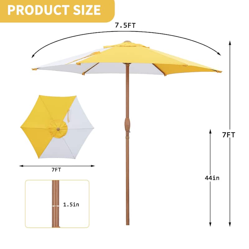 Ainfox 7.5ft Patio Umbrella Beach Umbrellas Sunshade