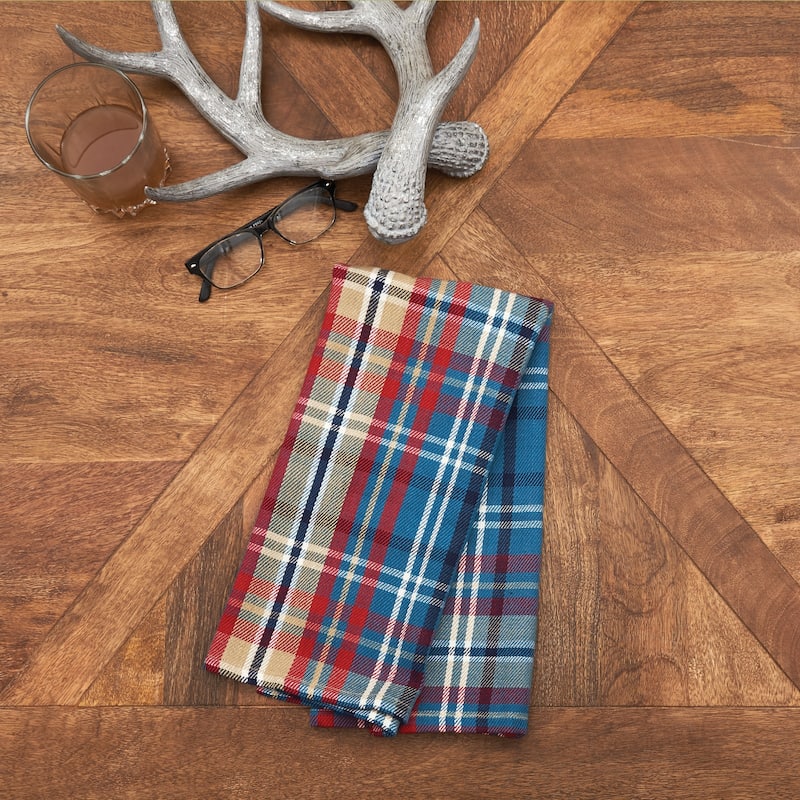 Rockwell Plaid July Fourth Woven Cotton Kitchen Towel