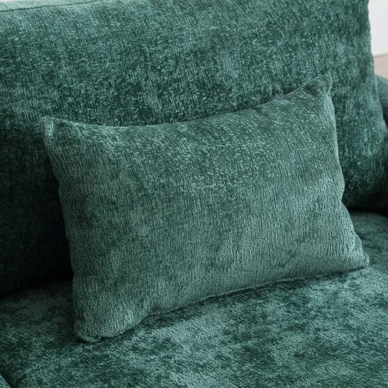 68.9-In Modern Chenille Fabric Loveseat,Living Room Couches with Rubber Wood Legs