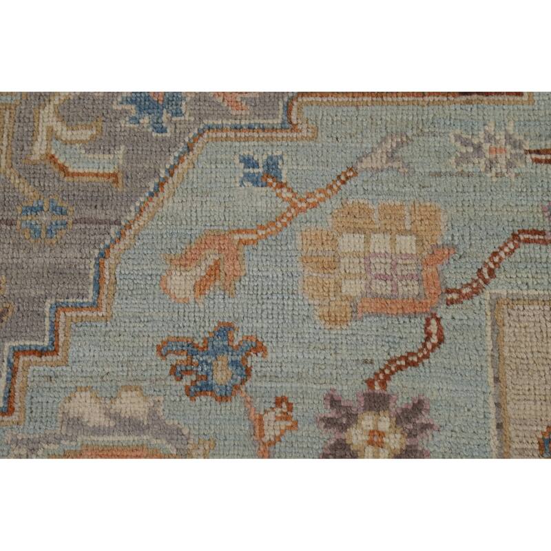 Vegetable Dye Oushak Turkish Area Rug Hand-Knotted Wool Carpet - 8'2" x 9'8"