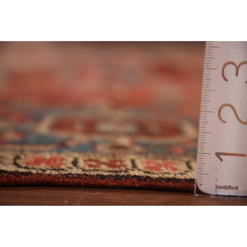 Pre-1900 Antique Vegetable Dye Heriz Serapi Persian Wool Carpet - 9'2" x 10'10"