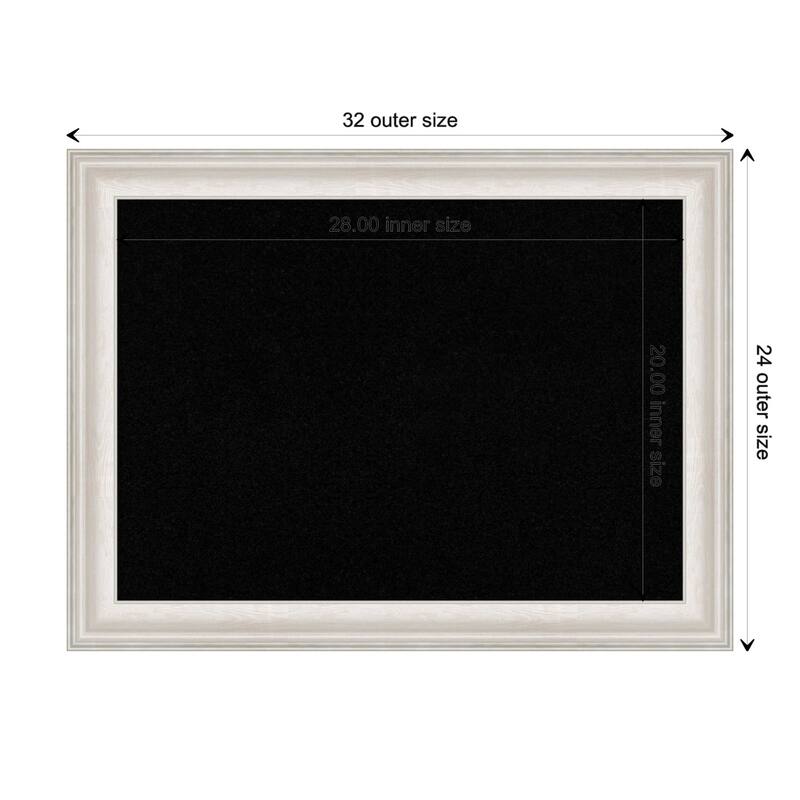 Trio White Wash Silver Framed Black Corkboard Bulletin Board - Board Size 28x20