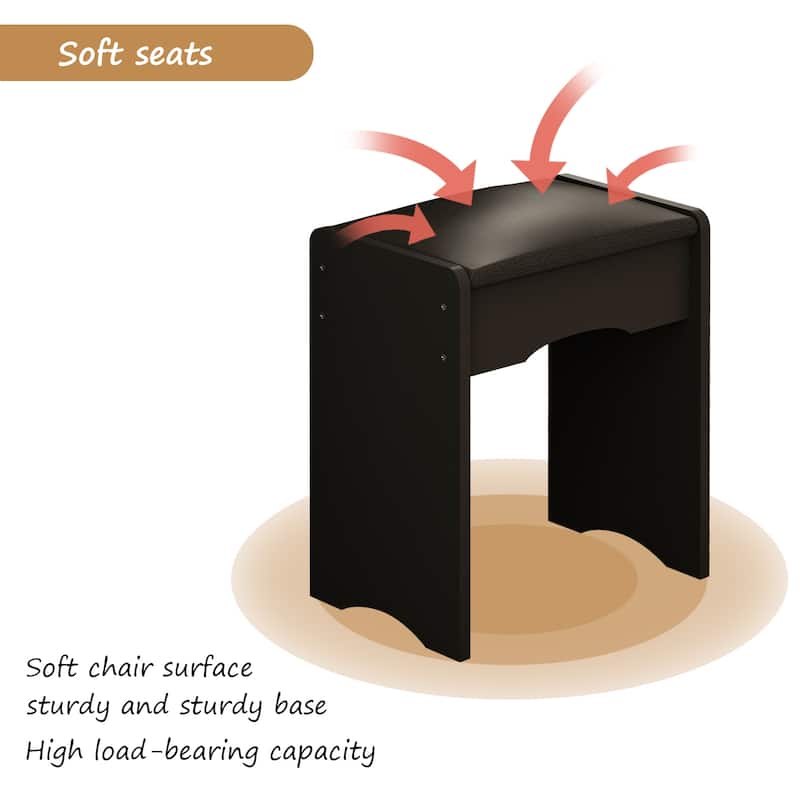 31.5" Wide Makeup Vanity Set with Stool and Mirror Dress Up Desk - 31.5"W