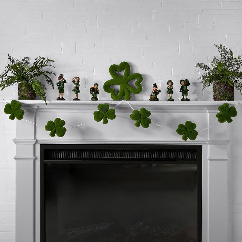 72" Flocked Shamrock Garland