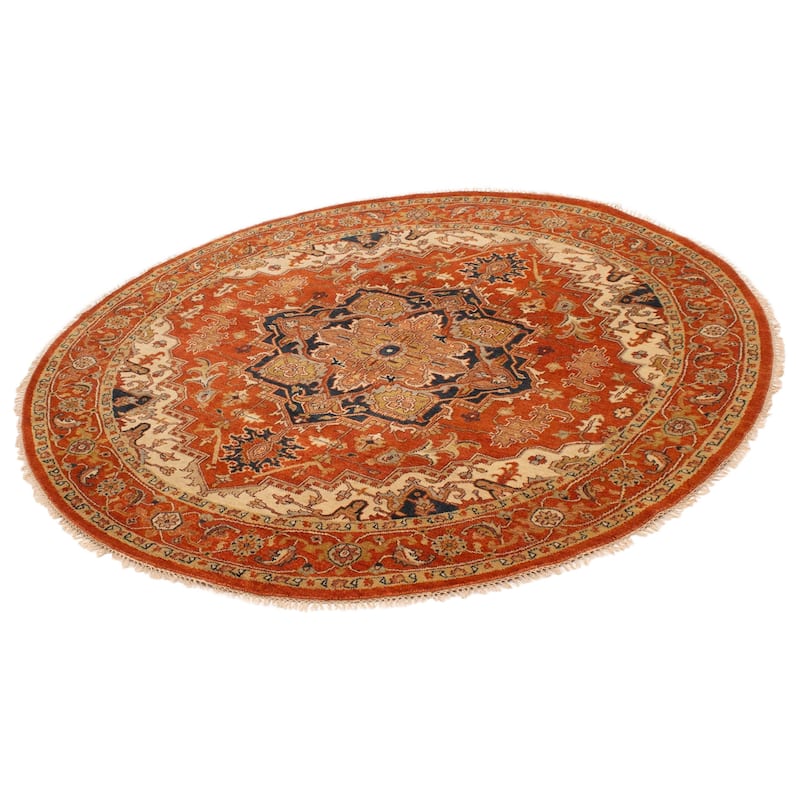 ECARPETGALLERY Hand-knotted Jules Sultane Dark Copper Wool Rug - 7'10 x 7'10