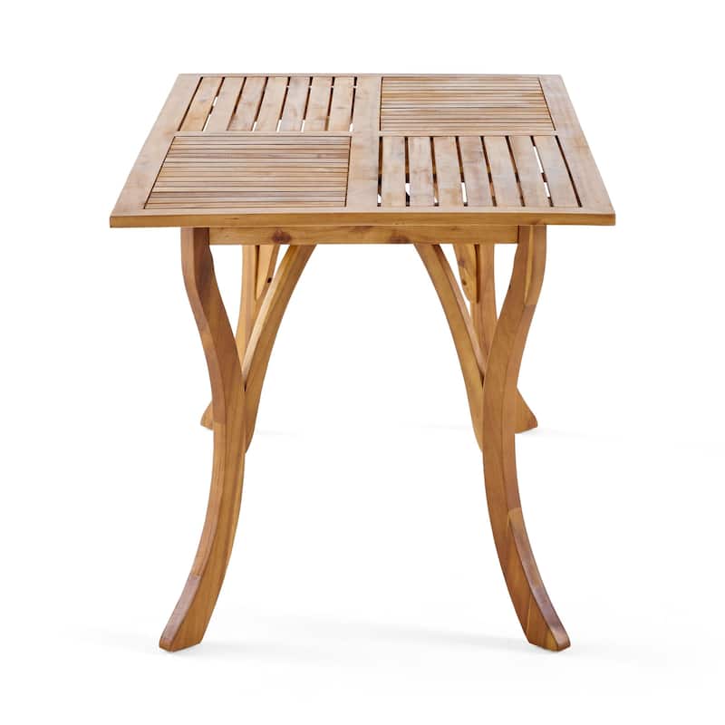 59-Inch Rectangular Wood Patio Table for Outdoor Dining