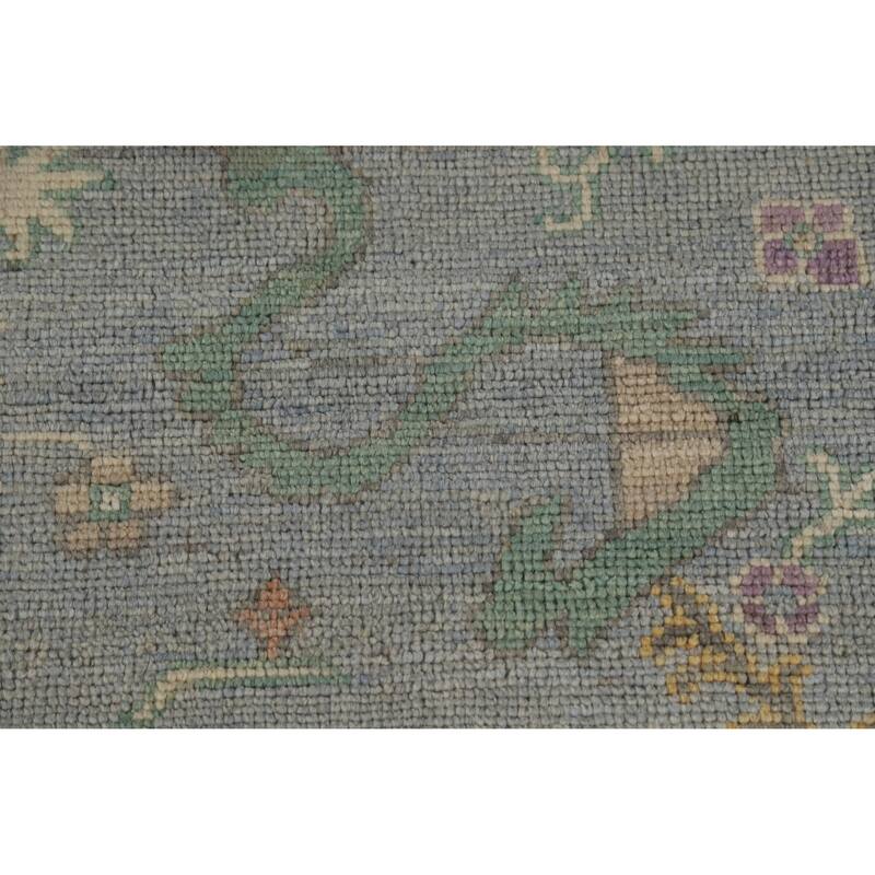 Hand Knotted Oriental 100% Wool Carpet Transitional All-Over Navy Blue & Blues Oushak Area Rug - 10' 2'' X 8' 5''