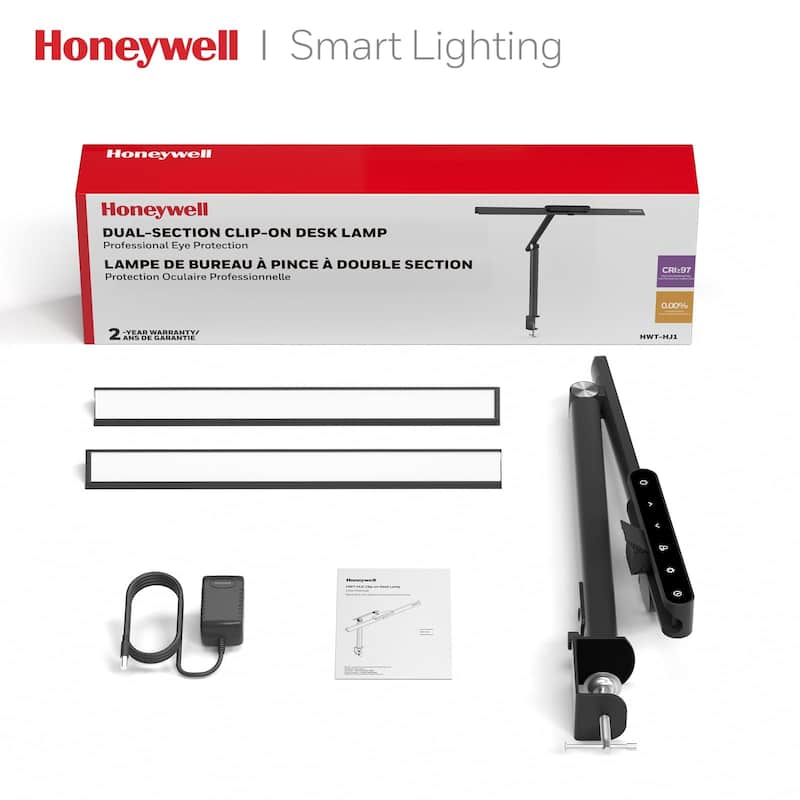 Honeywell HJ1BK Sunturalux LED Clamp Lamp 1200LM, Timer, Eye Care
