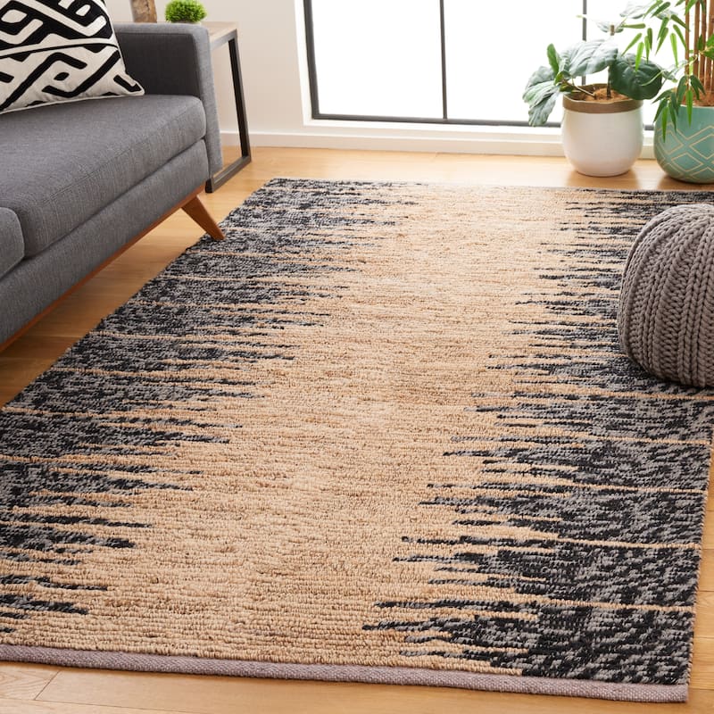 SAFAVIEH Handmade Natural Fiber Eliette Boho Jute & Wool - 3' x 5' - Natural/Black - Rectangle