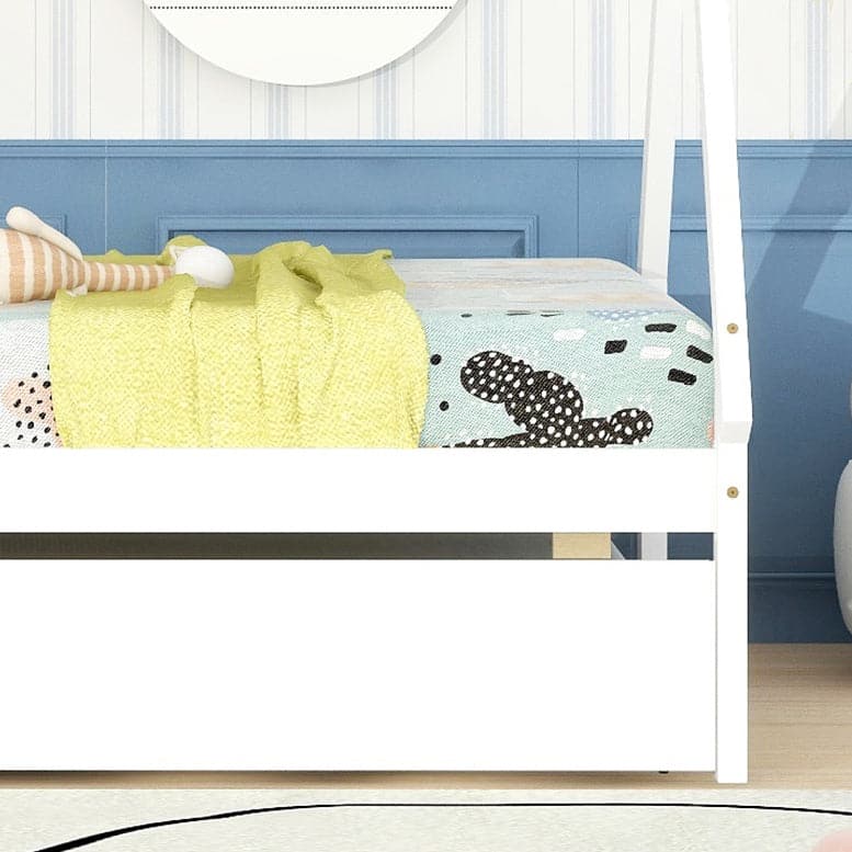 Twin size Tent Floor Bed with Trundle