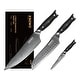 Knife Set 3 PCS,Razor Sharp Kitchen Knives Made of Japanese Damascus ...