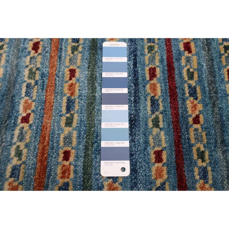 ECARPETGALLERY Hand-knotted Peshawar Ziegler Blue Wool Rug - 5'8 x 7'10