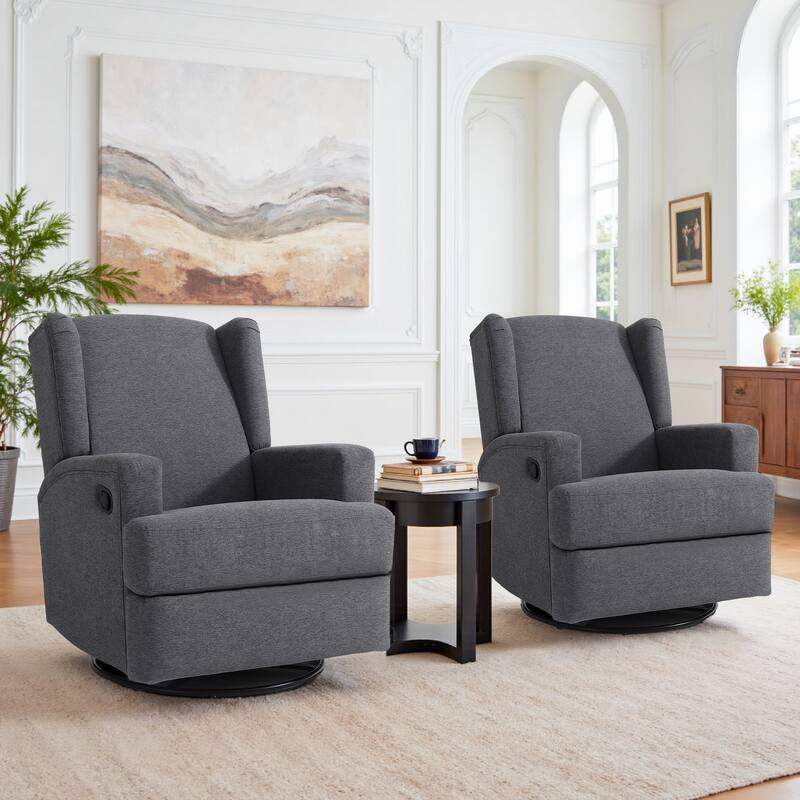 31'' W Manual Glider Swivel Glider Rocker Recliner Nursery Set of 2