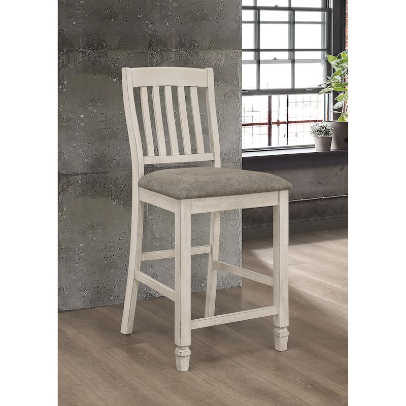 Sarasota Wood Counter Chair Rustic Cream and Fossil(Set of 2)