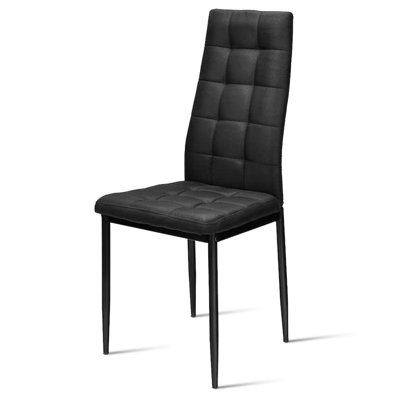 Gymax Set of 4 Kitchen Dining Side Chairs Fabric Cushion with Metal