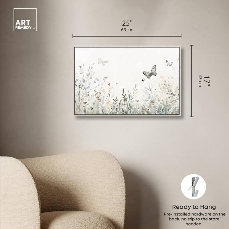 Butterfly Field Canvas by Art Remedy
