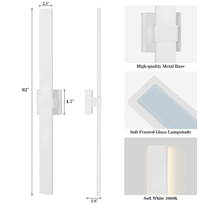 1-Light Black/White Aluminum LED Outdoor Wall Sconce