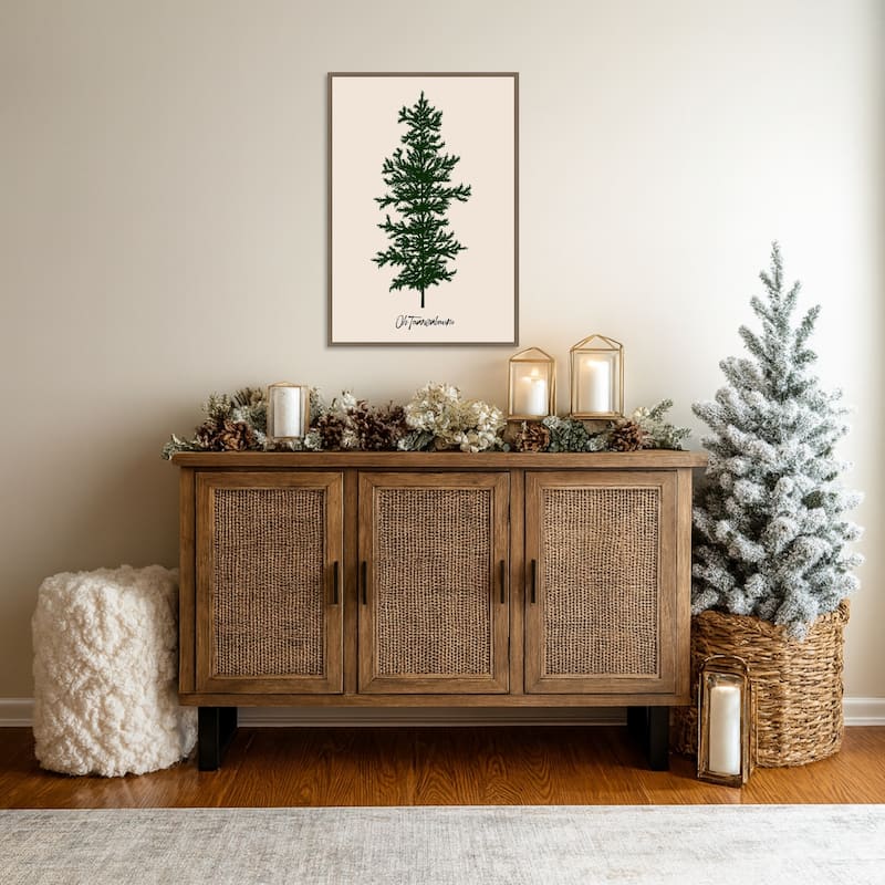 Oh Tannebaum Framed Canvas Wall Art Print - Sylvie Dark Gold