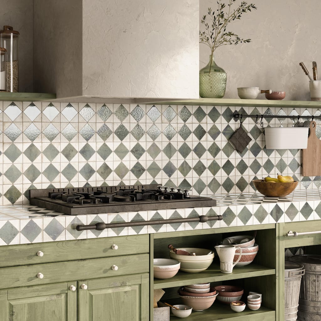 Merola Tile Kings Arles Green 13" x 13" Ceramic Floor and Wall Tile